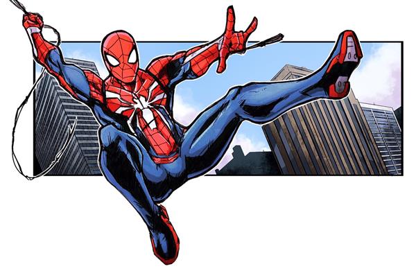 کاراکتر مرد عنکبوتی نقاشی دیجیتال