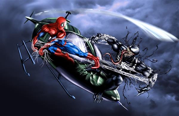 مرد عنکبوتی روی هلیکوپتر پوستر