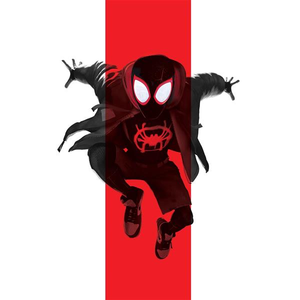 مرد عنکبوتی در زمینه قرمز و سفید