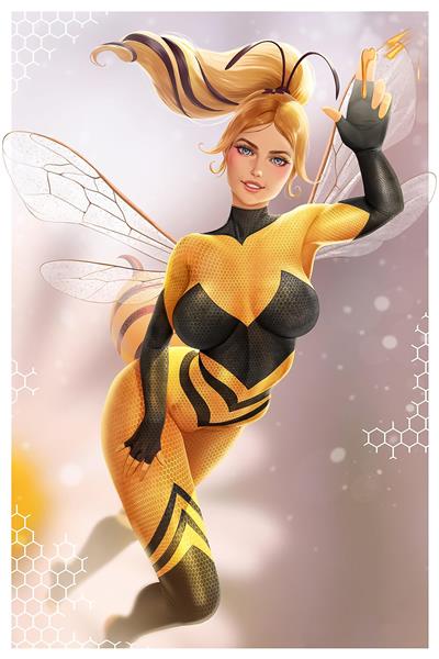 ملکه زنبور با لباس زرد و مشکی در دختر کفشدوزکی