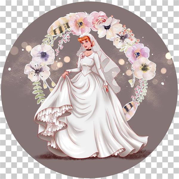 پرنسس سیندرلا در لباس سفید عروسی