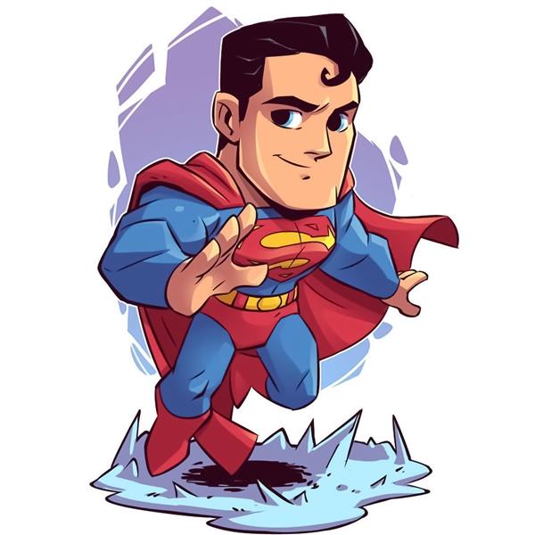 کاراکتر چیبی سوپرمن نقاشی دیجیتال