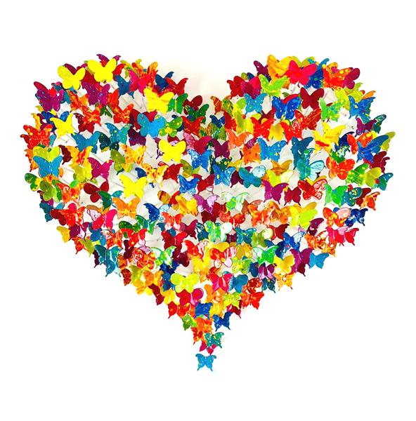 پروانه های رنگارنگ به شکل قلب