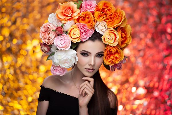 دختری با تاجی از گل های رز