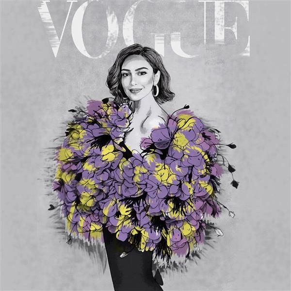 زن زیبا در مراسم مجله ووگ