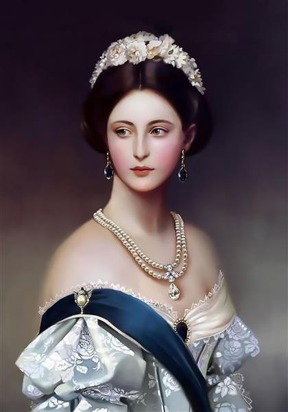نقاشی ویکتوریایی از ملکه زیبا
