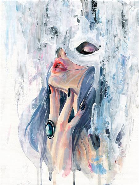 مویرا پرتره آبرنگی اثر هنرمند روسی تانیا شاتسوا