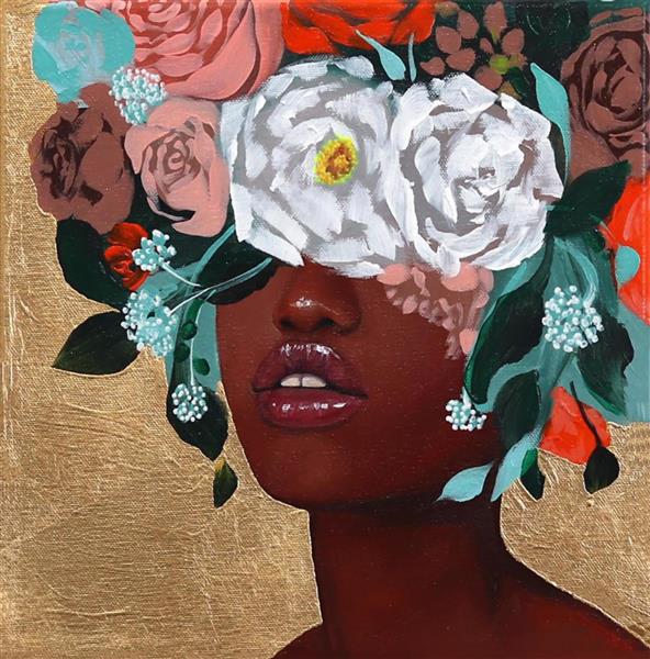 دختر سیاهپوست با تاجی از گل