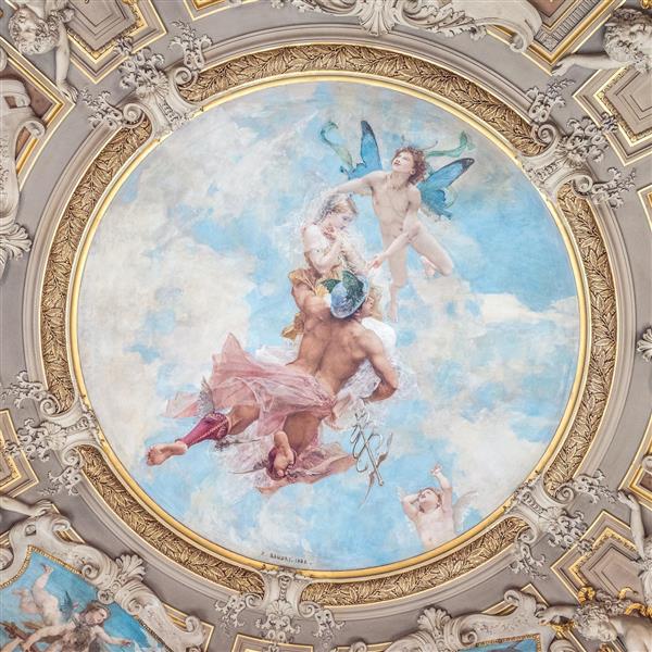 نقاشی رنگ روغن کلاسیک رنسانس نقاشی سقفی کلیسا