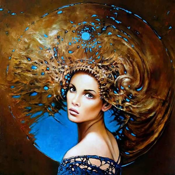 الهه زیبا با موهای قهوه ای اثر کارول باک