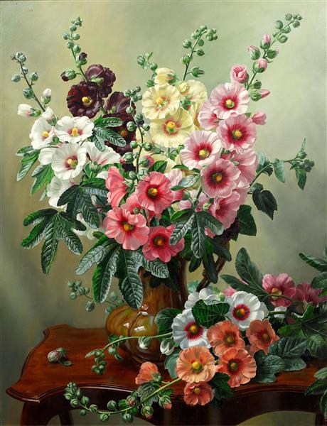 گلدان تزئینی از گل های رنگارنگ زیبا