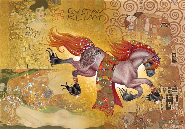نقاشی اسب اصیل روی کلیمت