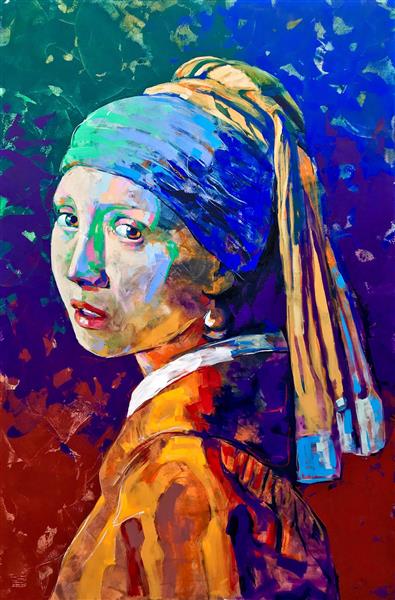 نقاشی دختری با گوشواره مروارید