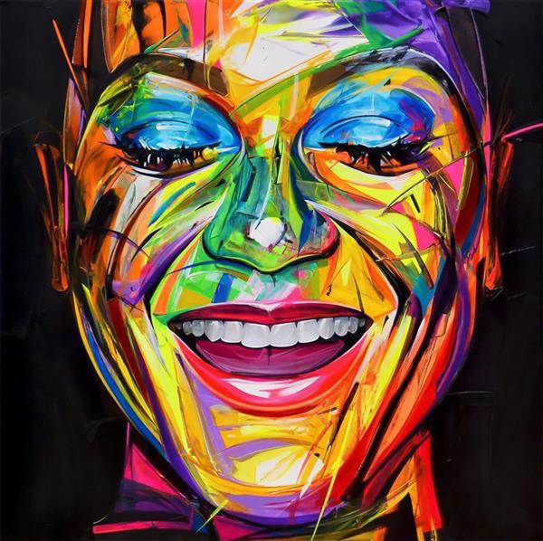 خنده و شادی نقاشی رنگارنگ انتزاعی