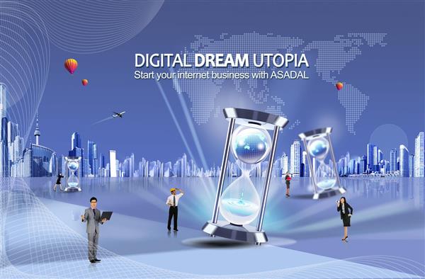 طرح لایه باز کاتالوگ کسب و کار رویای دیجیتال و زمان