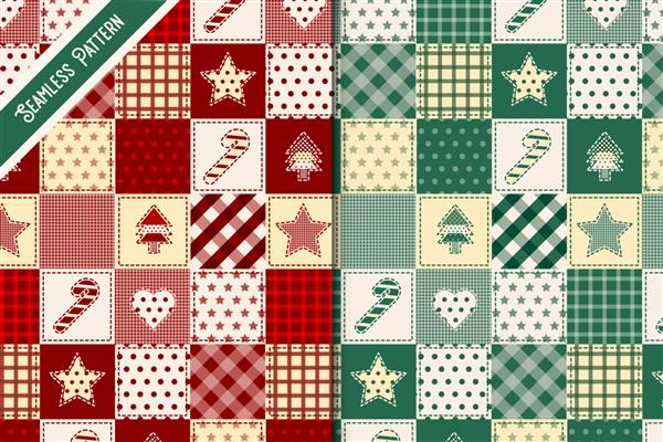 مجموعه الگوهای بدون درز دو تکه کریسمس