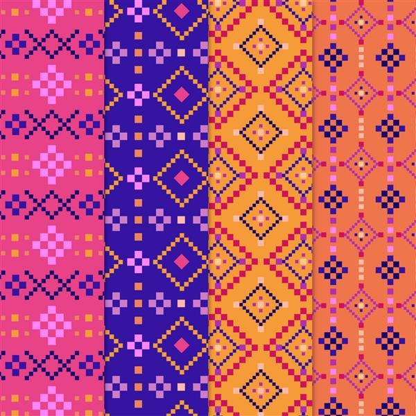 مجموعه ای از الگوی آهنگ های رنگارنگ