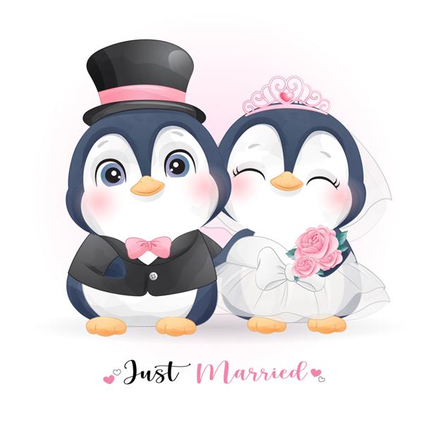 پنگوئن دودل ناز با لباس عروسی تازه ازدواج کرده است