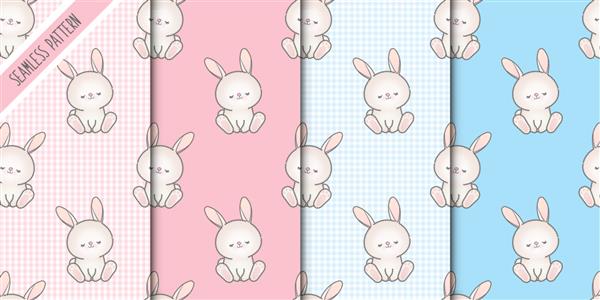مجموعه طرح های بدون درز چهار بچه خرگوش