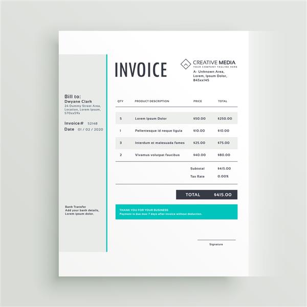 طراحی قالب فرم فاکتور برای صورتحساب شما