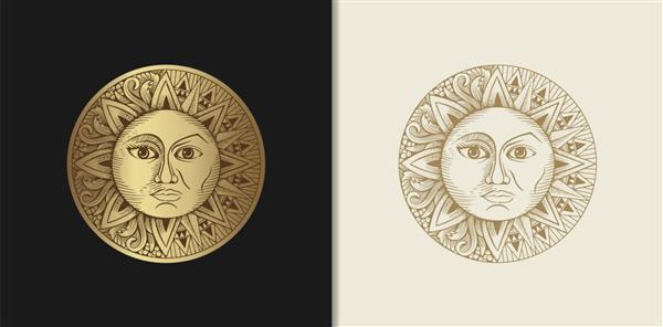 خورشید و ماه که دارای دو وجه با حکاکی است
