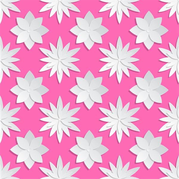پس زمینه گل کاغذی الگوی گل اوریگامی اوریگامی گل در پس زمینه صورتی طراحی تصویر اوریگامی کاغذی