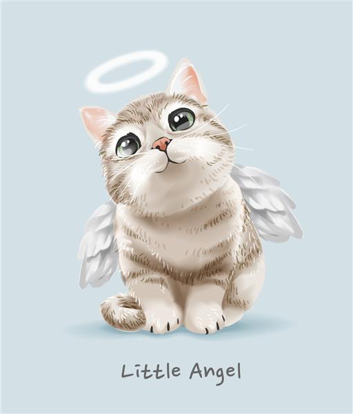 شعار فرشته کوچک با تصویر گربه فرشته ناز