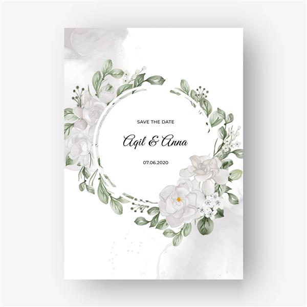قاب گلدار زیبا برای عروسی با گل سفید گاردنیا