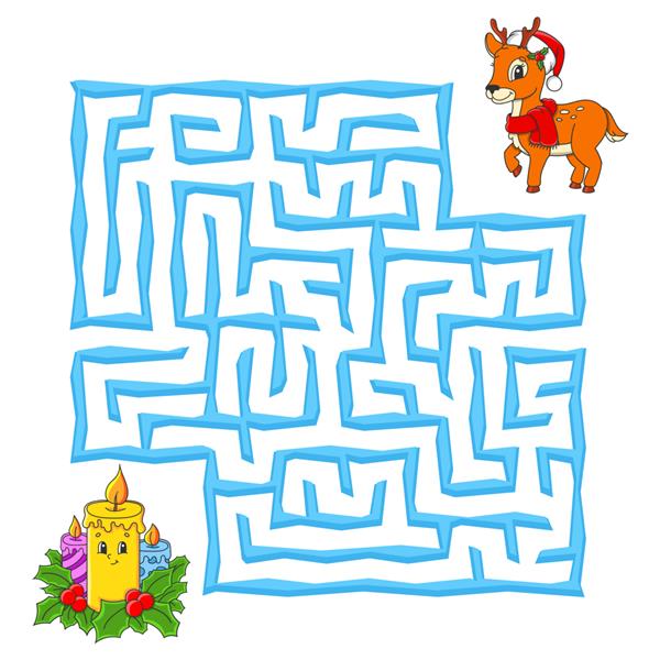 بازی ماز مربعی کریسمس برای کودکان پازل زمستانی برای کودکان