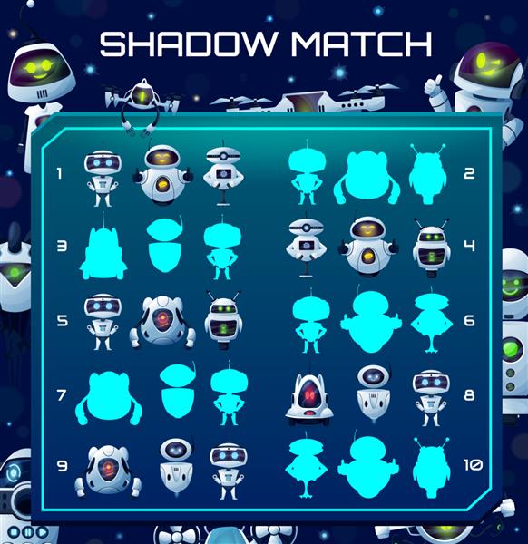 Robots Shadow Match بازی بچه ها با سیلوئت های کارتونی اندروید