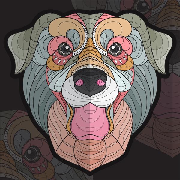 تصویر رنگ آمیزی حیوانات زنتاگل تلطیف شده توله سگ لابرادور
