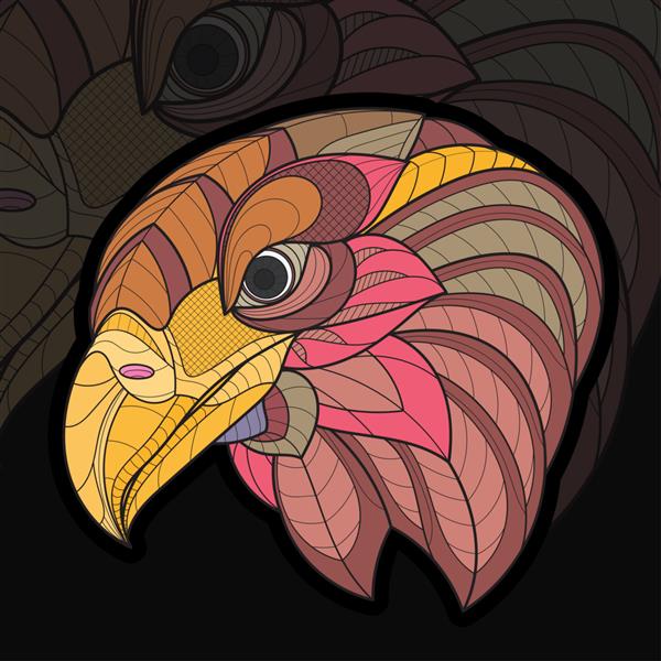 تصویر پرنده عقاب رنگ آمیزی حیوانات تلطیف شده