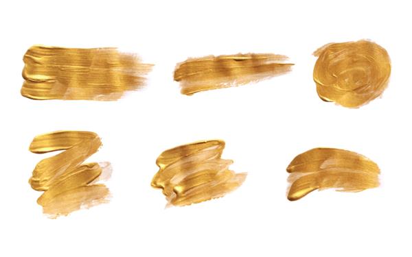 مجموعه ست قلم موی طلایی رنگ شده با دست
