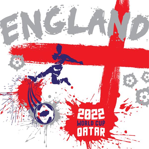 تصویر پوستر فوتبال فوتبال انگلیس برای طراحی جام جهانی 2022 قطر