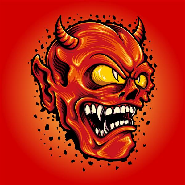 تصاویر وکتور طلسم کارتونی شکلک شیطان سرخ برای لوگوی کار شما تی شرت کالای طلسم طرح های برچسب و برچسب پوستر کارت تبریک تبلیغاتی شرکت تجاری یا برند
