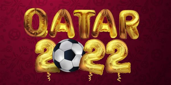 سال با الگوی پرچم قطر سال نو مبارک طرح وکتور طرح بادکنک طلایی دکوراسیون جشن