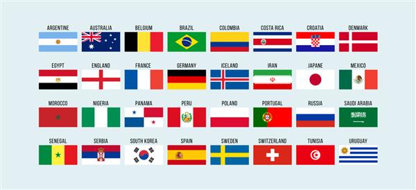 مجموعه ای از پرچم های کشورهای مختلف