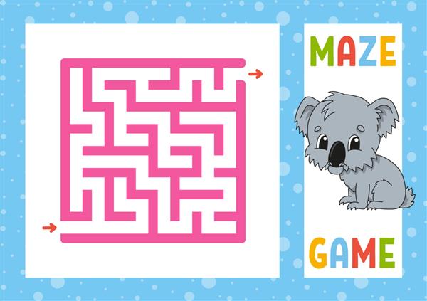 ماز مربعی بازی برای بچه ها پازل برای کودکان شخصیت شاد معمای هزارتو