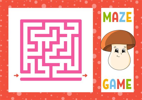 ماز مربعی بازی برای بچه ها پازل برای کودکان شخصیت شاد معمای هزارتو
