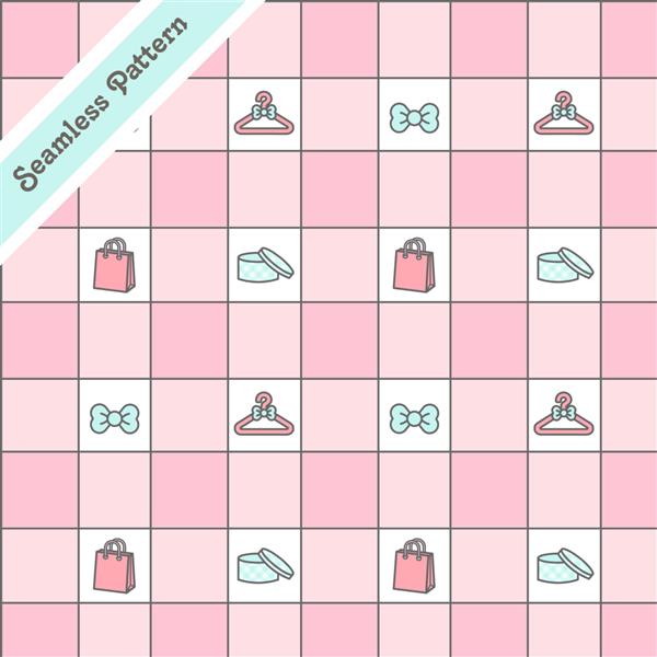 الگوی بدون درز خرید شطرنجی صورتی
