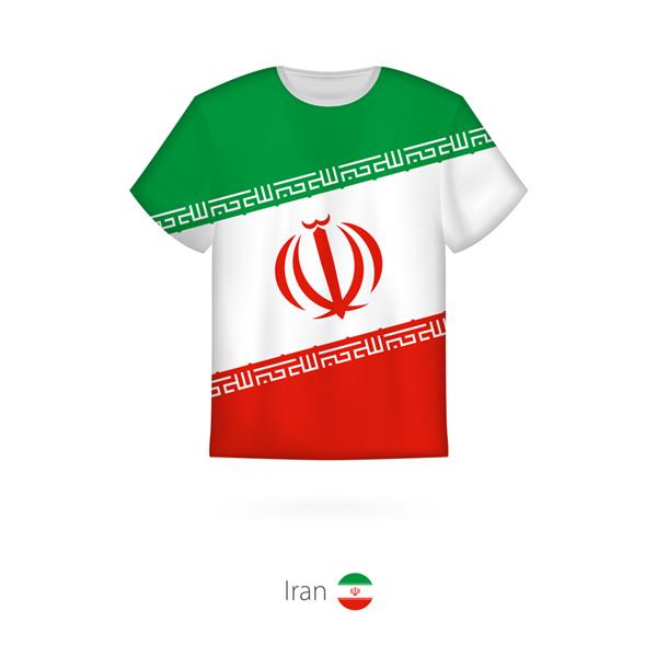 طرح تیشرت با الگوی وکتور تیشرت پرچم ایران