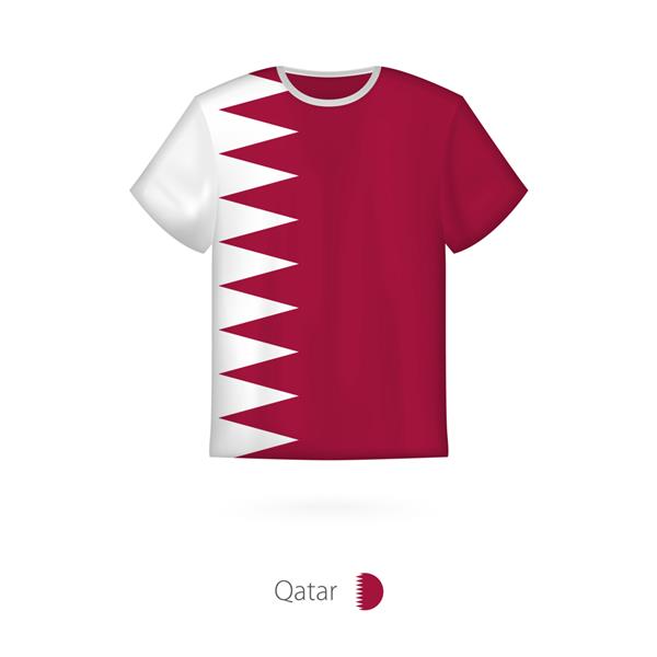 طرح تیشرت با پرچم وکتور قالب تی شرت قطر