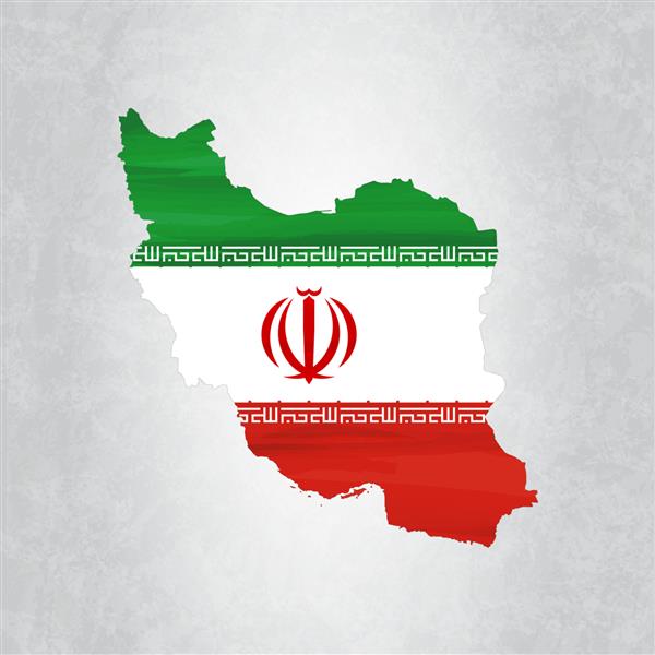 نقشه ایران با پرچم