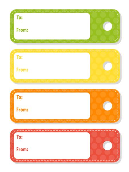 برچسب های هدیه برچسب های مستطیلی روشن برای تعطیلات با فضایی برای متن شما