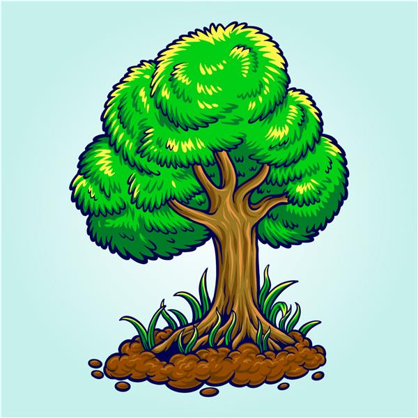 روز درختکاری با درختان تصاویر وکتور رنگارنگ برای لوگوی کار شما برچسب تیشرت کالا و طرح برچسب پوستر کارت پستال تبلیغاتی شرکت تجاری یا مارک