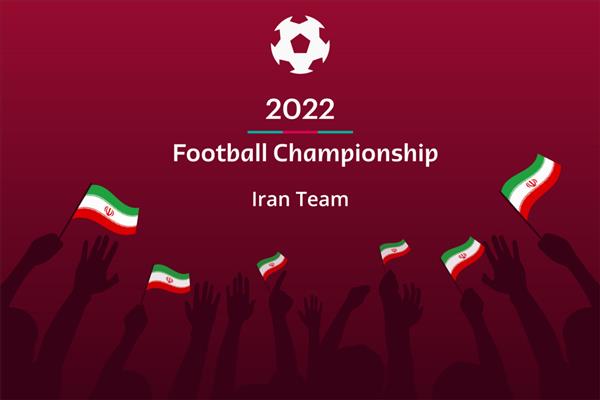 تصویر وکتور پس زمینه مسابقات قهرمانی فوتبال 2022 پرچم تیم ایران