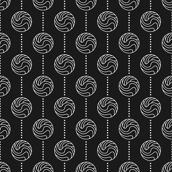 الگوی بدون درز هندسی با خطوط عمودی نقطه چین با خطوط سفید به سبک هنر خط انتزاعی مینیمال روی پس‌زمینه وکتور پس‌زمینه سیاه