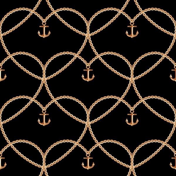 الگوی بدون درز با زنجیره های طلایی لنگر شبکه طناب