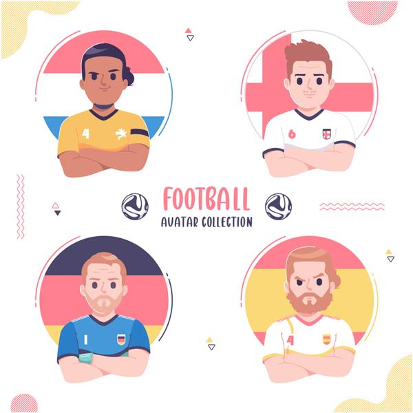 مجموعه طراحی آواتار بازیکنان فوتبال زیبا