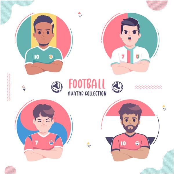 مجموعه طراحی نمادین آواتار بازیکنان فوتبال